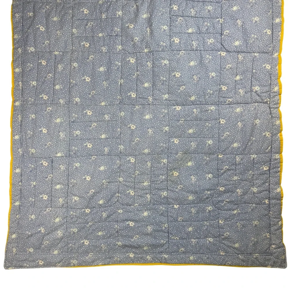 Disney Vintage Cottagecore Kids Patchwork Quilt Baby Blanket Blue Cotton Kidcore